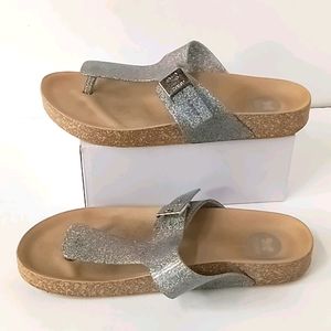 Women's 7 Zoky grendene Silver sparkly Sandals